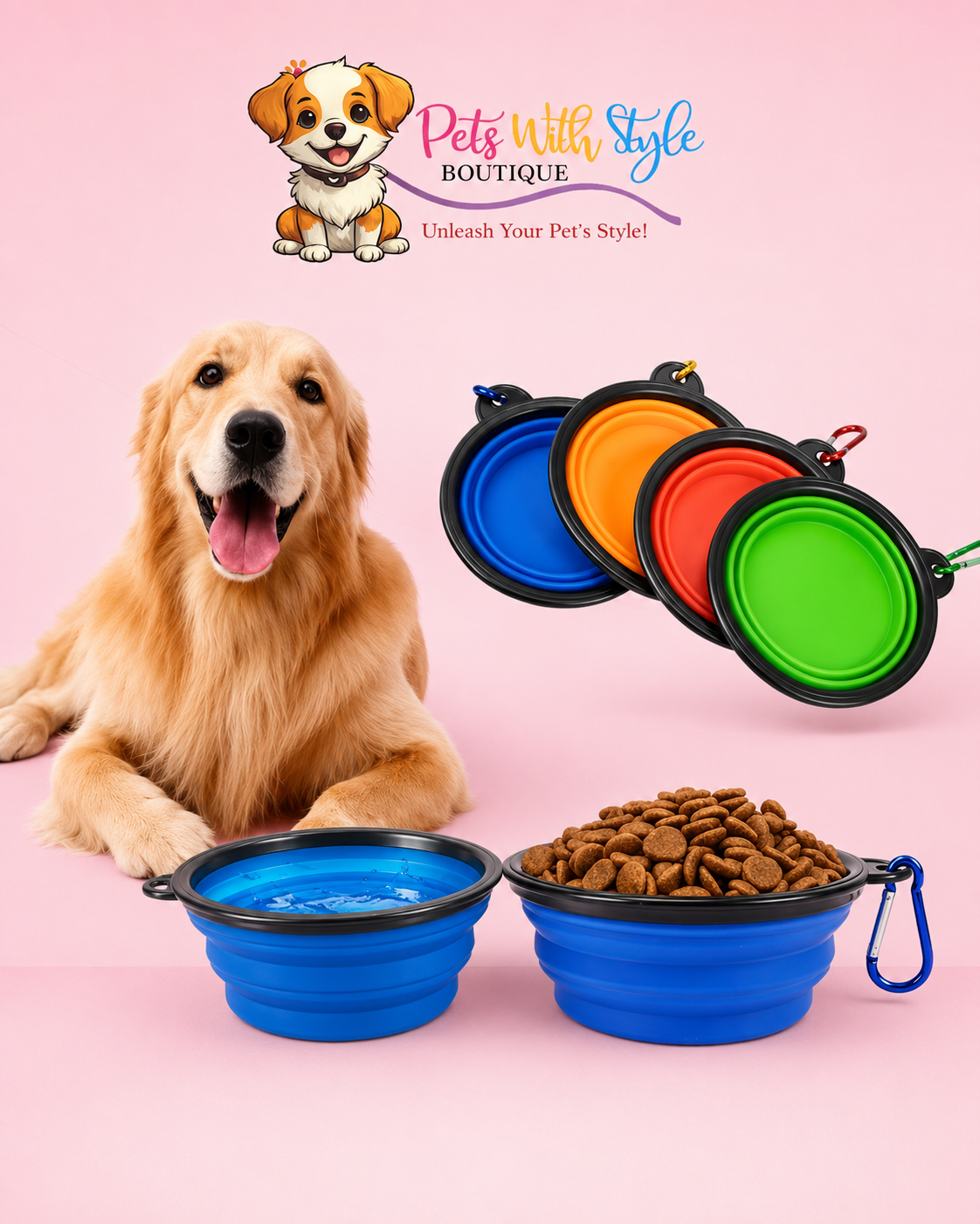 Katlanabilir Kedi Köpek Mama-su Kabı