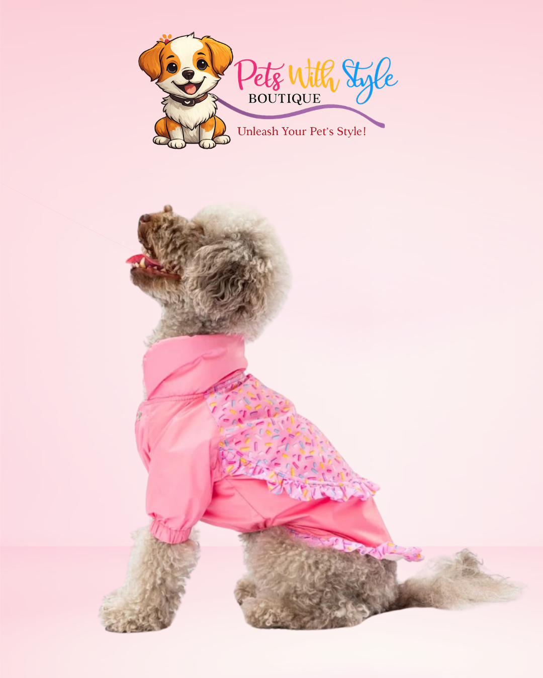 Pembe Victoria Köpek Mont/ Yağmurluk