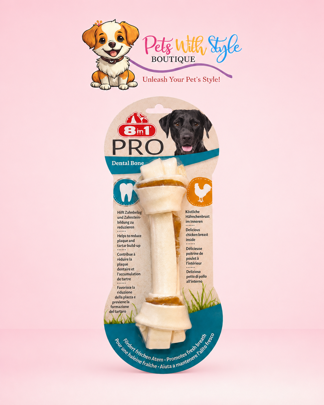 8 in 1 Dental Tavuklu Köpek Kemiği L 85 gr