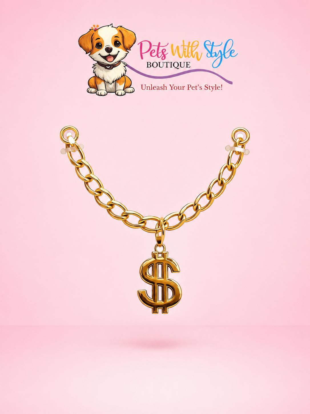 Dolar Görselli Kedi Köpek Kolye