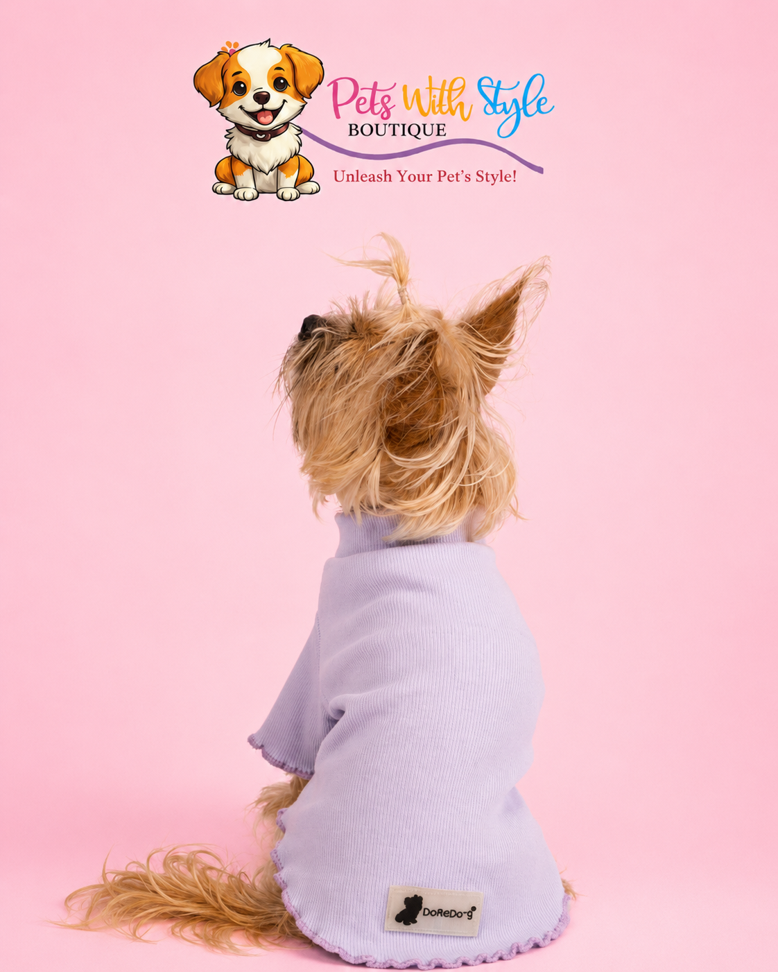 Lila Köpek Tişört