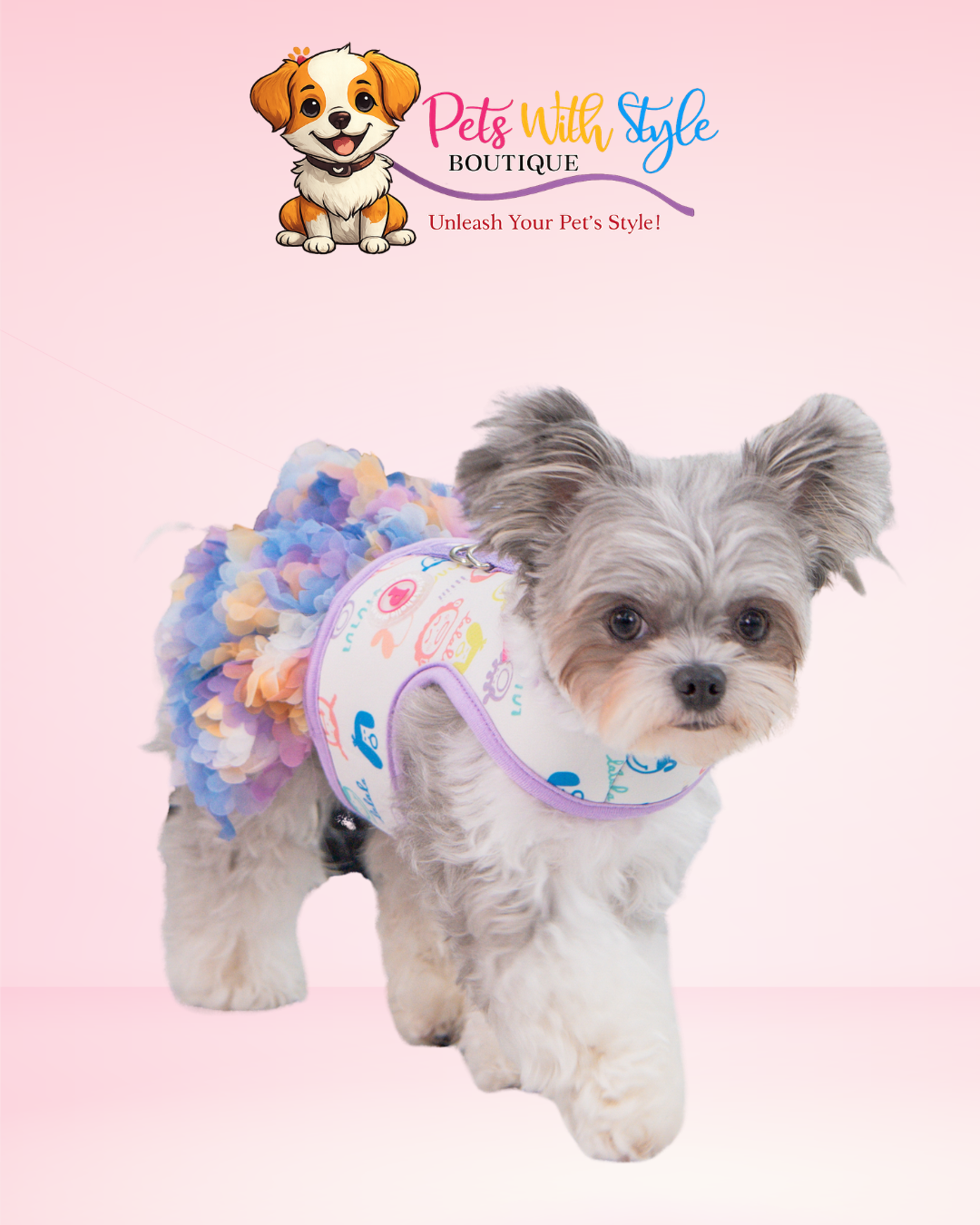 Pinkaholic Berthe Harness D Köpek Elbisesi – Koşum Entegreli Şık Evcil Hayvan Elbisesi