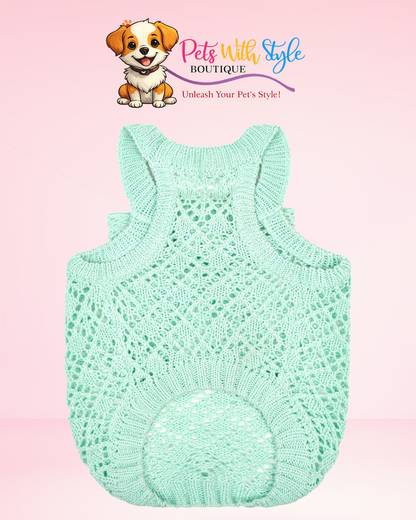 Olchi Ribbon Cooling Knit Köpek Kıyafeti – Serin Tutan Örgü Evcil Hayvan Kıyafeti