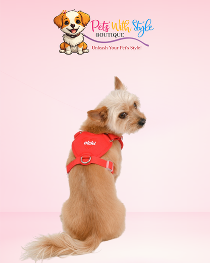 Olchi Heart Ayarlanabilir Göğüs Tasması – Kalp Tasarımlı Köpek Tasması