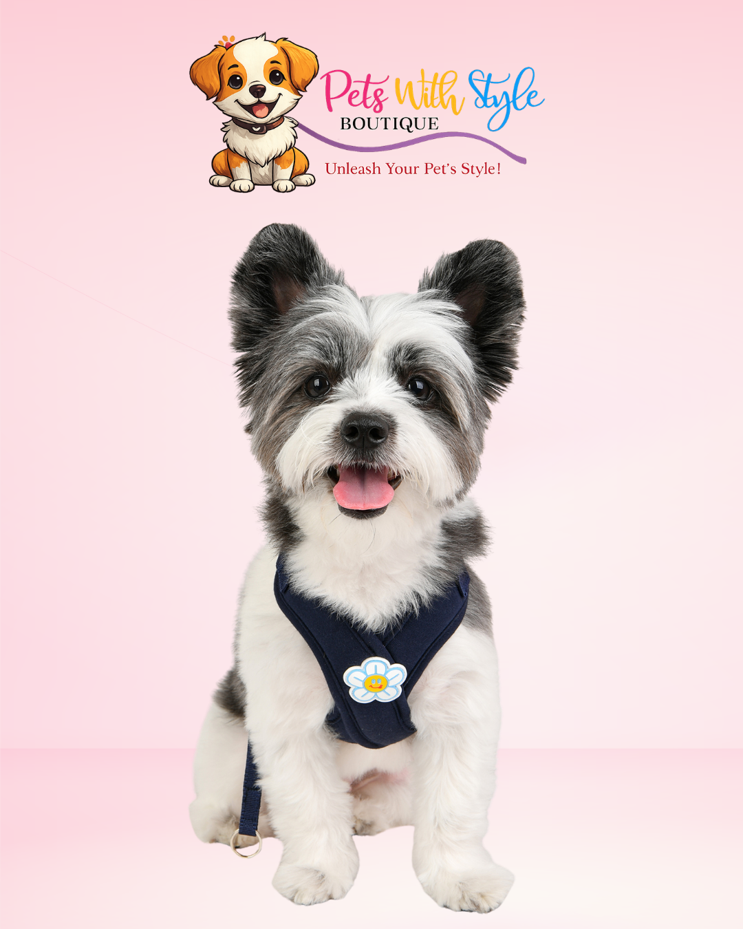 Puppia Flower X Ayarlanabilir Göğüs Tasması – Çiçekli Köpek Göğüs Tasması