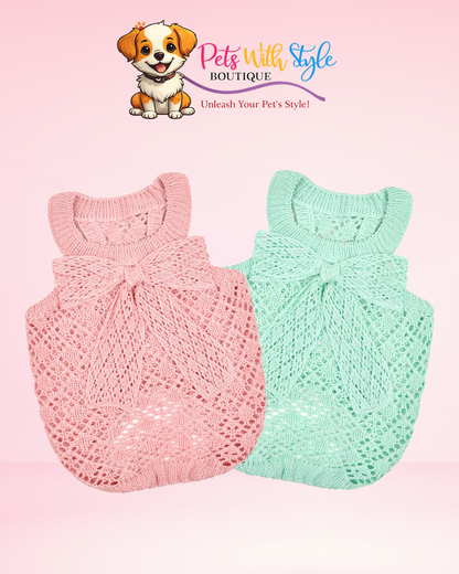 Olchi Ribbon Cooling Knit Köpek Kıyafeti – Serin Tutan Örgü Evcil Hayvan Kıyafeti