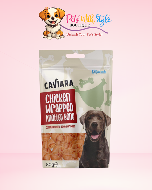 Cavıara Tavuk Etli Düğümlü Çiğneme Kemiği 80 gr