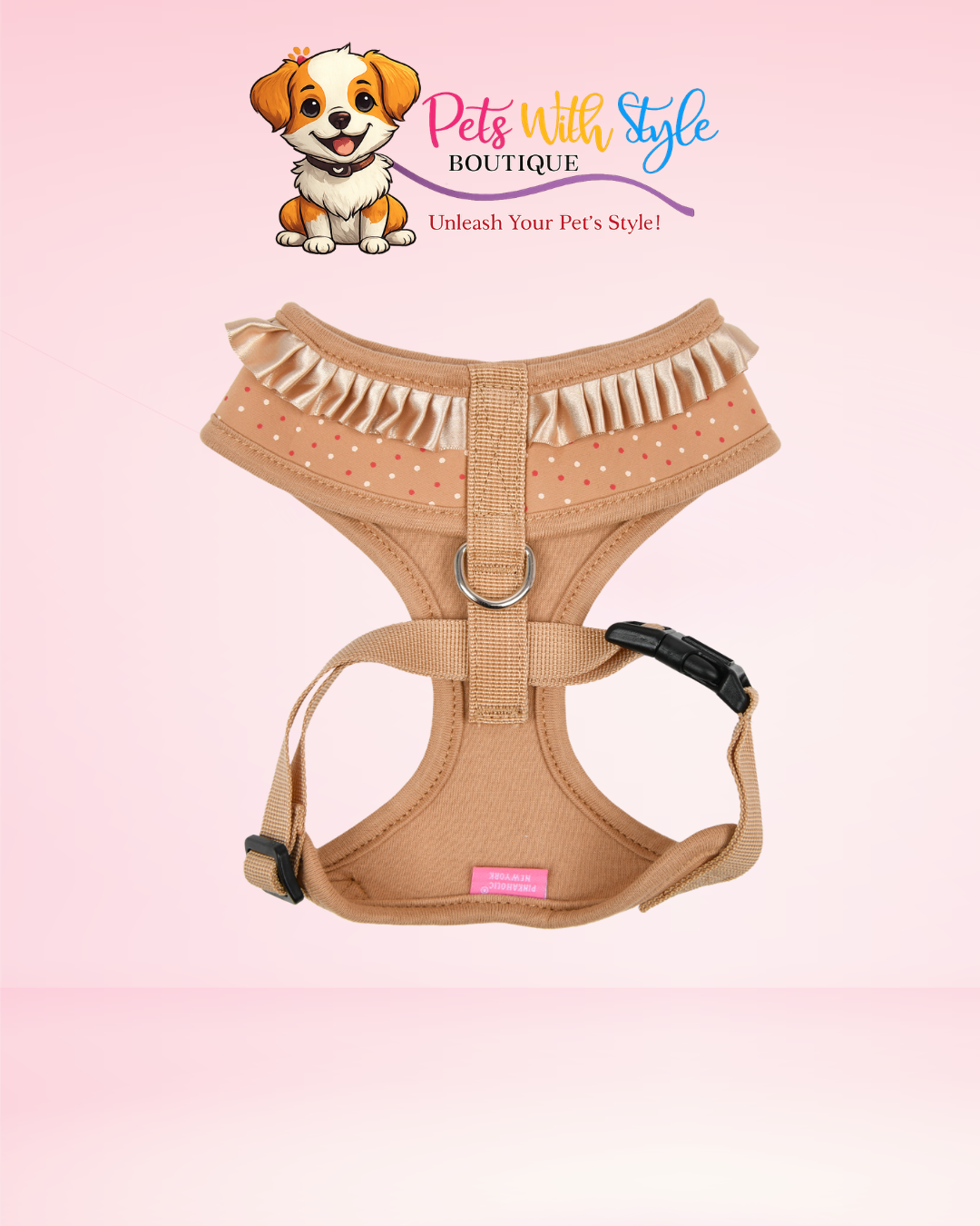 Pinkaholic Mila Ayarlanabilir Göğüs Tasması – Feminen Tasarımlı Köpek Tasması