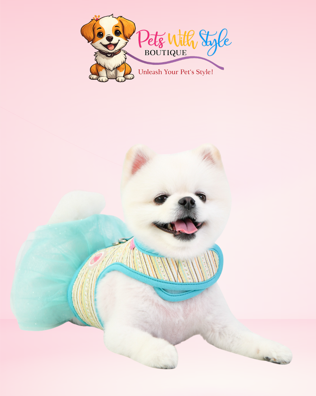 Pinkaholic Joie Flirt Harness Köpek Elbisesi – Koşum Entegreli Neşeli Evcil Hayvan Elbisesi