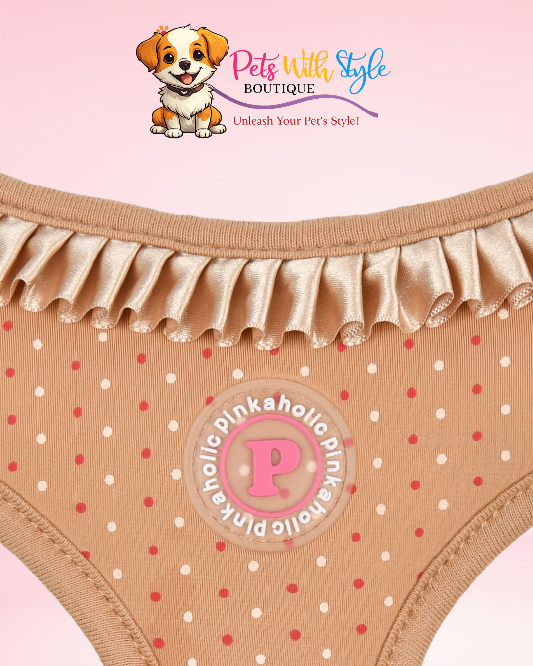 Pinkaholic Mila Ayarlanabilir Göğüs Tasması – Feminen Tasarımlı Köpek Tasması