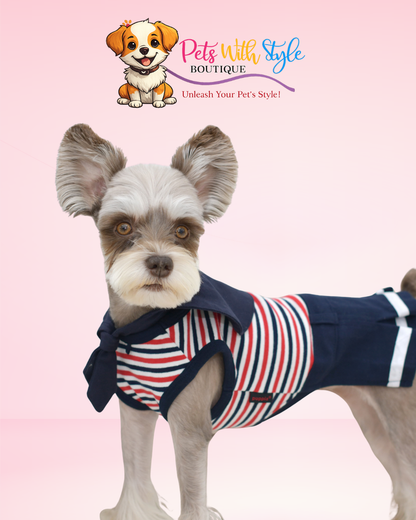 Puppia Nautical Köpek Kıyafeti – Denizcilik Temalı Şık Evcil Hayvan Kıyafeti