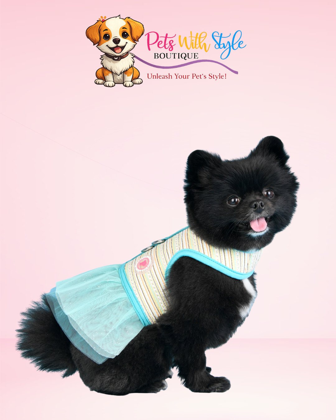 Pinkaholic Joie Flirt Harness Köpek Elbisesi – Koşum Entegreli Neşeli Evcil Hayvan Elbisesi