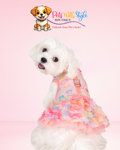 Pinkaholic Berthe Harness D Köpek Elbisesi – Koşum Entegreli Şık Evcil Hayvan Elbisesi