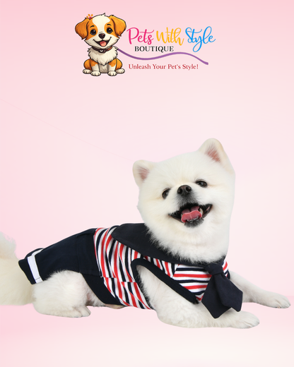 Puppia Nautical Köpek Kıyafeti – Denizcilik Temalı Şık Evcil Hayvan Kıyafeti