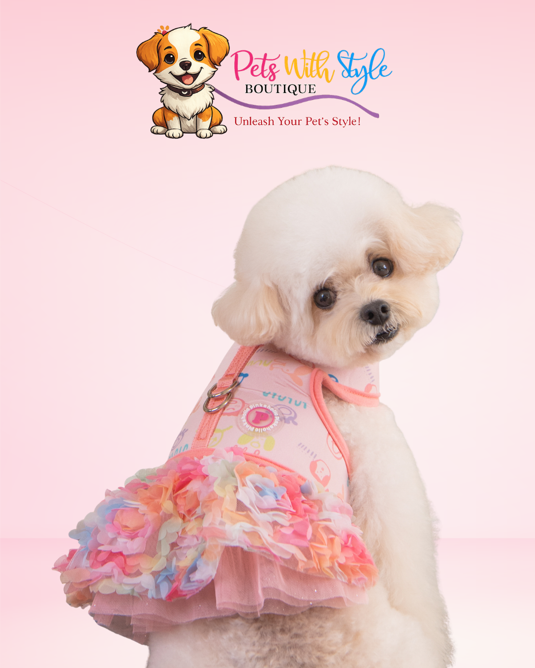 Pinkaholic Berthe Harness D Köpek Elbisesi – Koşum Entegreli Şık Evcil Hayvan Elbisesi