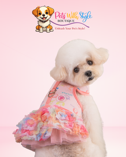 Pinkaholic Berthe Harness D Köpek Elbisesi – Koşum Entegreli Şık Evcil Hayvan Elbisesi