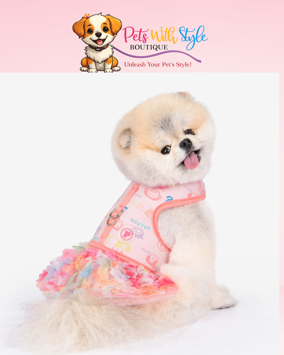 Pinkaholic Berthe Harness D Köpek Elbisesi – Koşum Entegreli Şık Evcil Hayvan Elbisesi