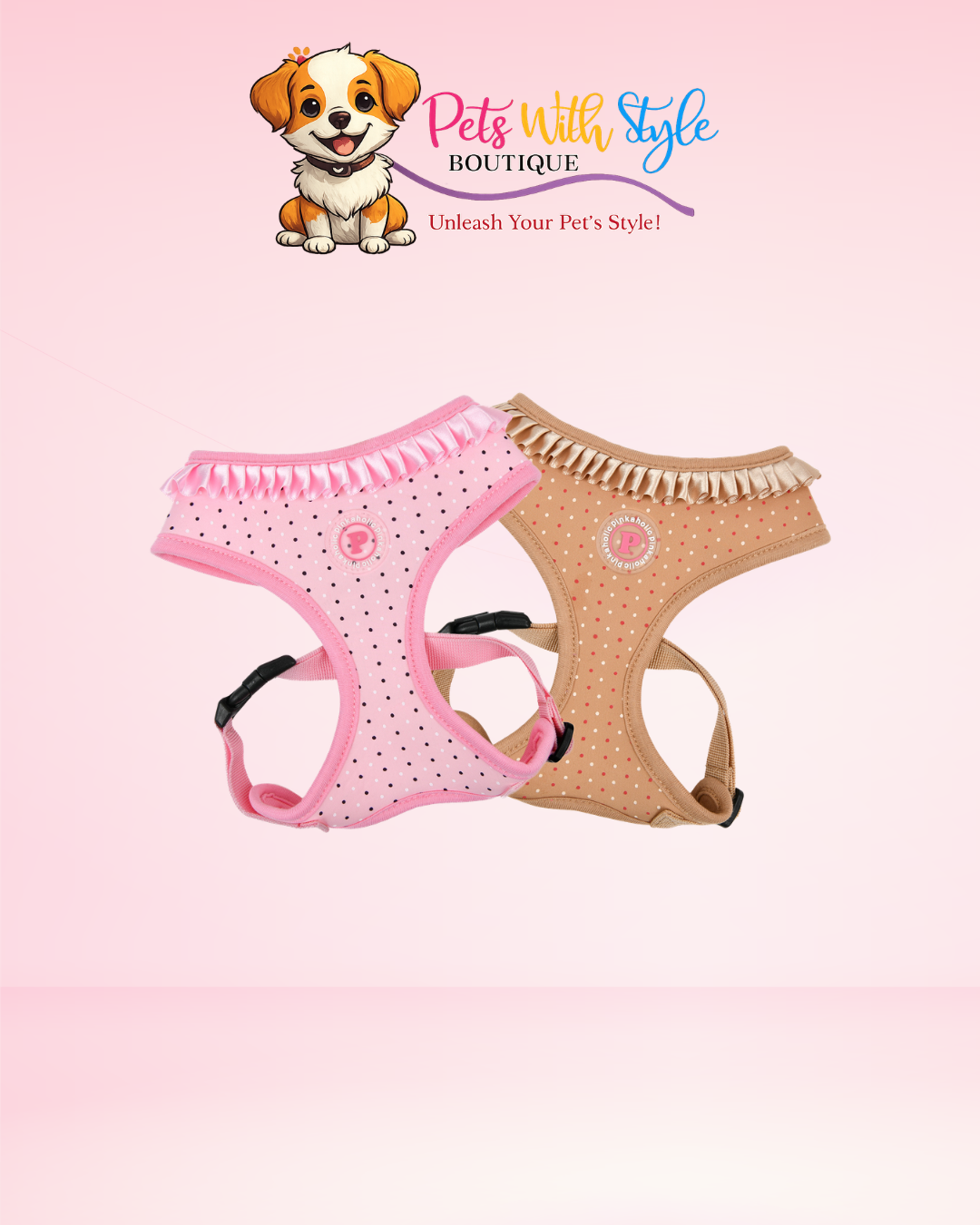 Pinkaholic Mila Ayarlanabilir Göğüs Tasması – Feminen Tasarımlı Köpek Tasması