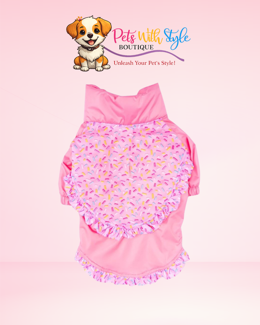 Pembe Victoria Köpek Mont/ Yağmurluk