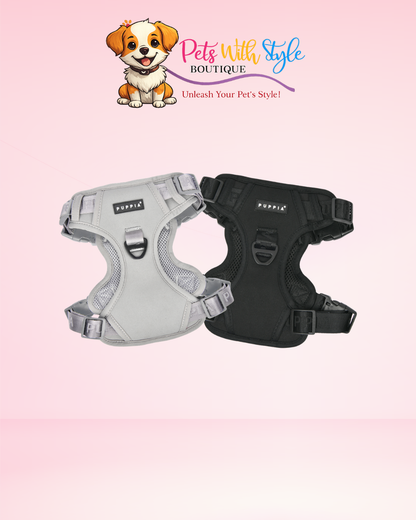Puppia Jarek Harness Black Plaid Köpek Tasması – Siyah Ekose Koşum Göğüs Tasması