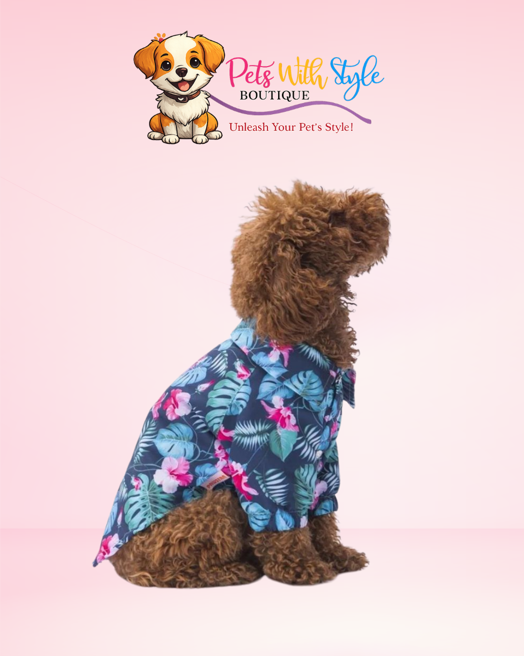 Floral Desenli Büyük Irk Köpek Gömlek
