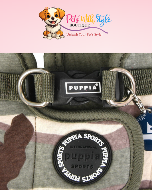 Puppia Lance Harness B Pava Köpek Göğüs Tasması – Tavus Kuşu Desenli Koşum Tasması