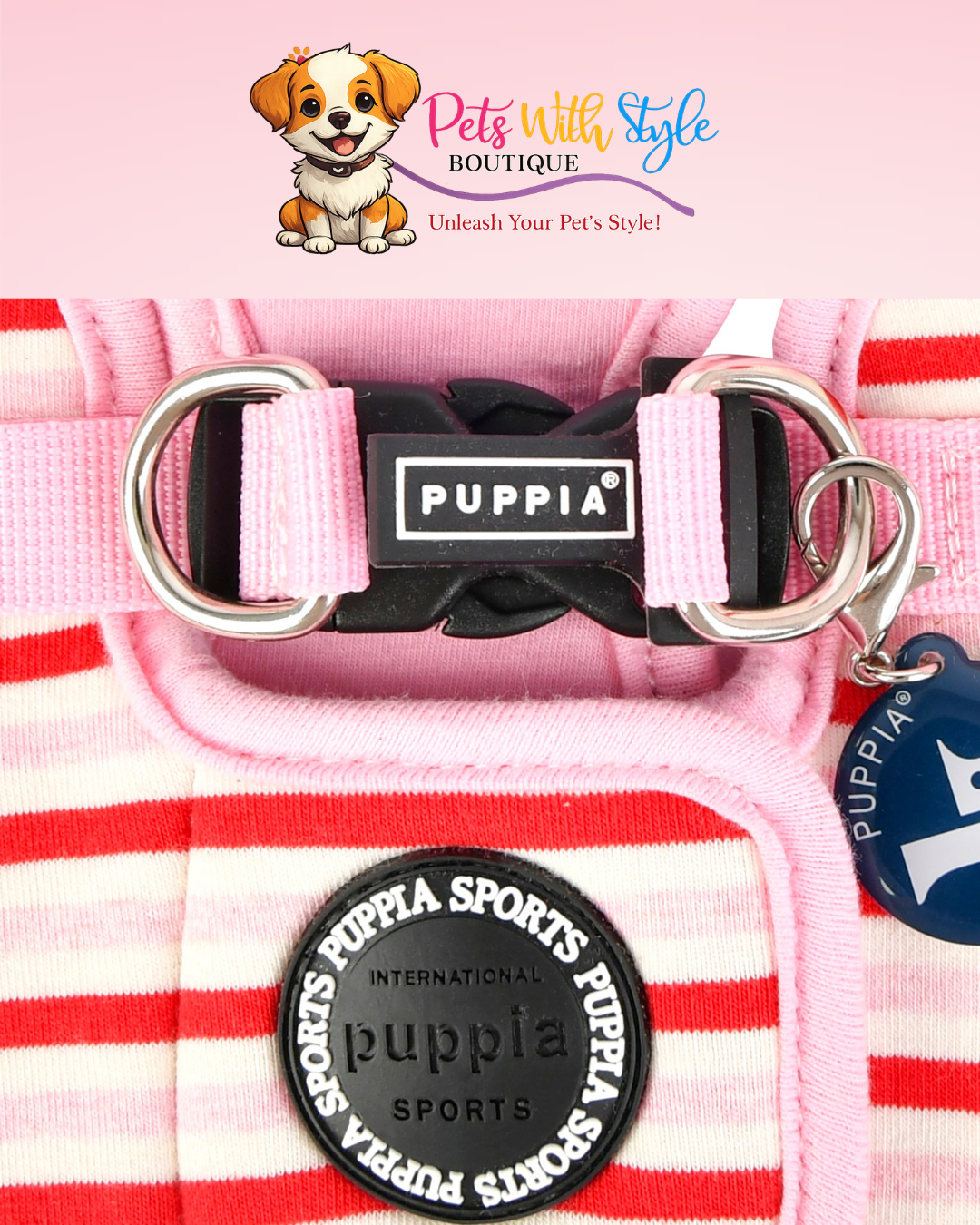 Puppia Seaman Ayarlanabilir Göğüs Tasması – Denizci Temalı Köpek Göğüs Tasması