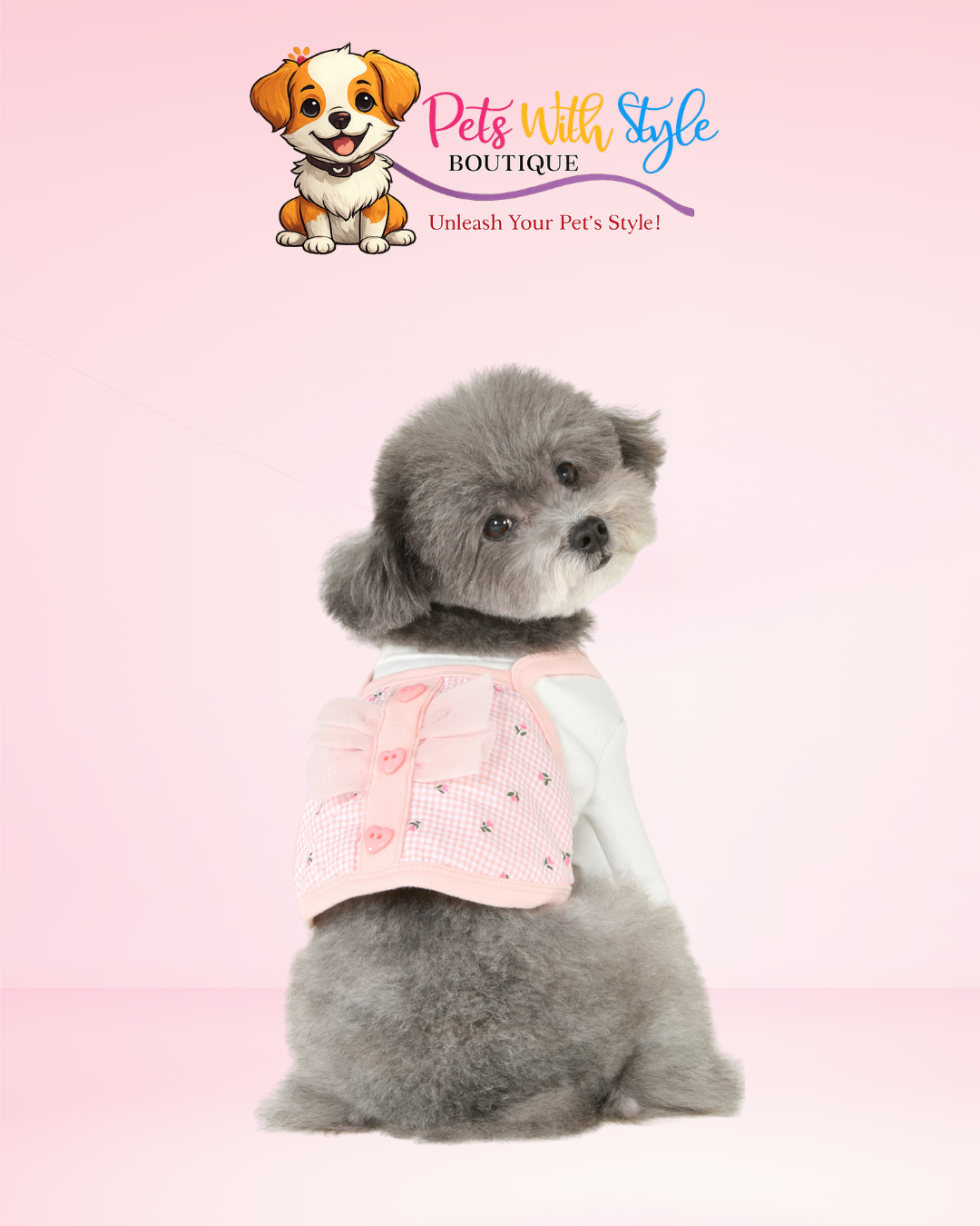 Olchi Ribbon Layered Pattern Köpek Kıyafeti – Katmanlı Kurdeleli Evcil Hayvan Kıyafeti