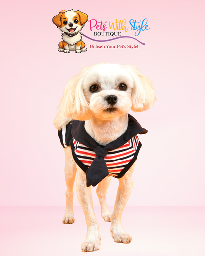 Puppia Nautical Köpek Kıyafeti – Denizcilik Temalı Şık Evcil Hayvan Kıyafeti