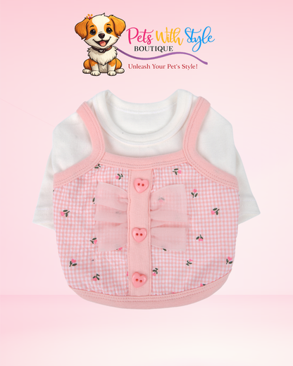 Olchi Ribbon Layered Pattern Köpek Kıyafeti – Katmanlı Kurdeleli Evcil Hayvan Kıyafeti