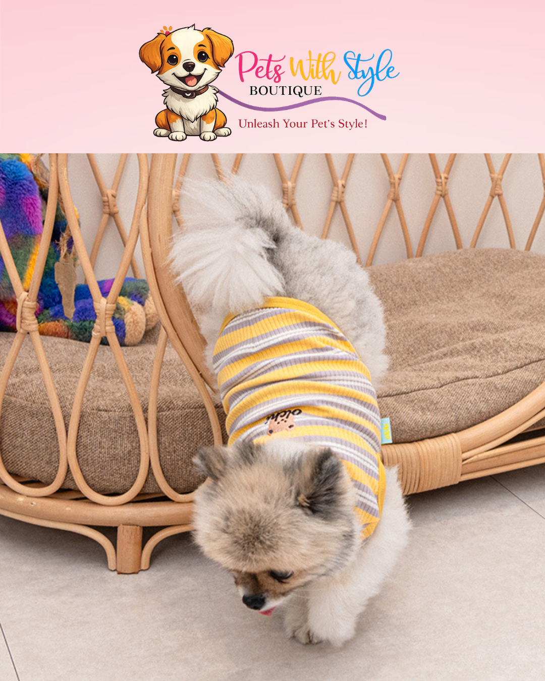 Olchi Striped Köpek Kıyafeti – Çizgili Tasarımlı Evcil Hayvan Kıyafeti