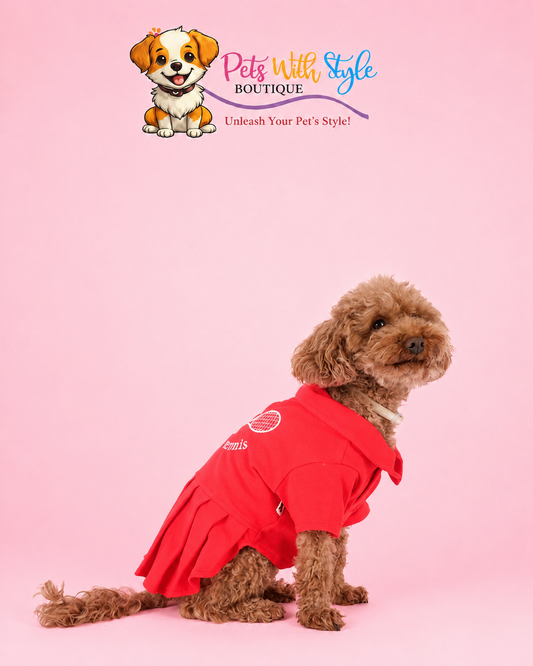 Kırmızı Tenişçi Köpek Elbise