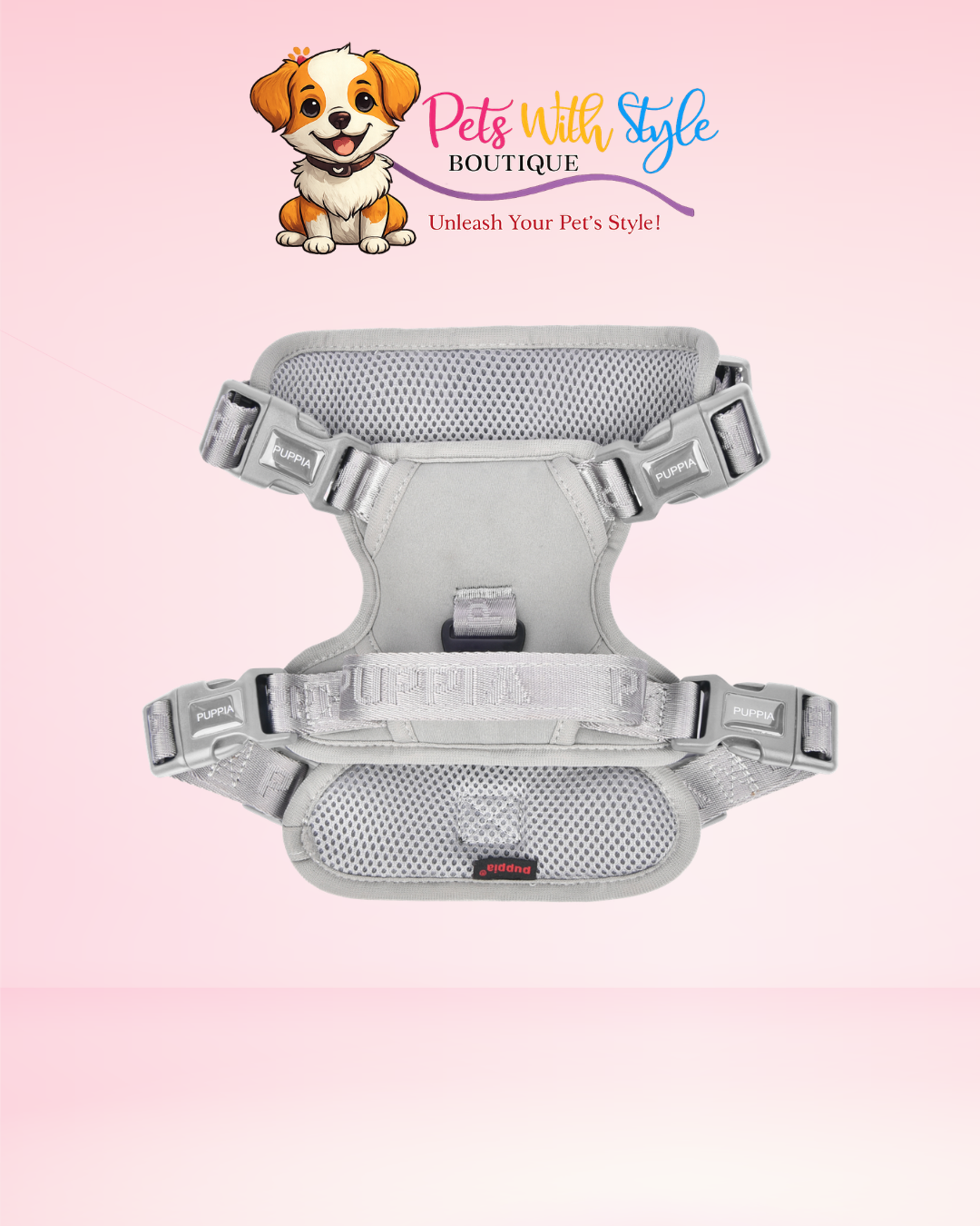 Puppia Jarek Harness Black Plaid Köpek Tasması – Siyah Ekose Koşum Göğüs Tasması