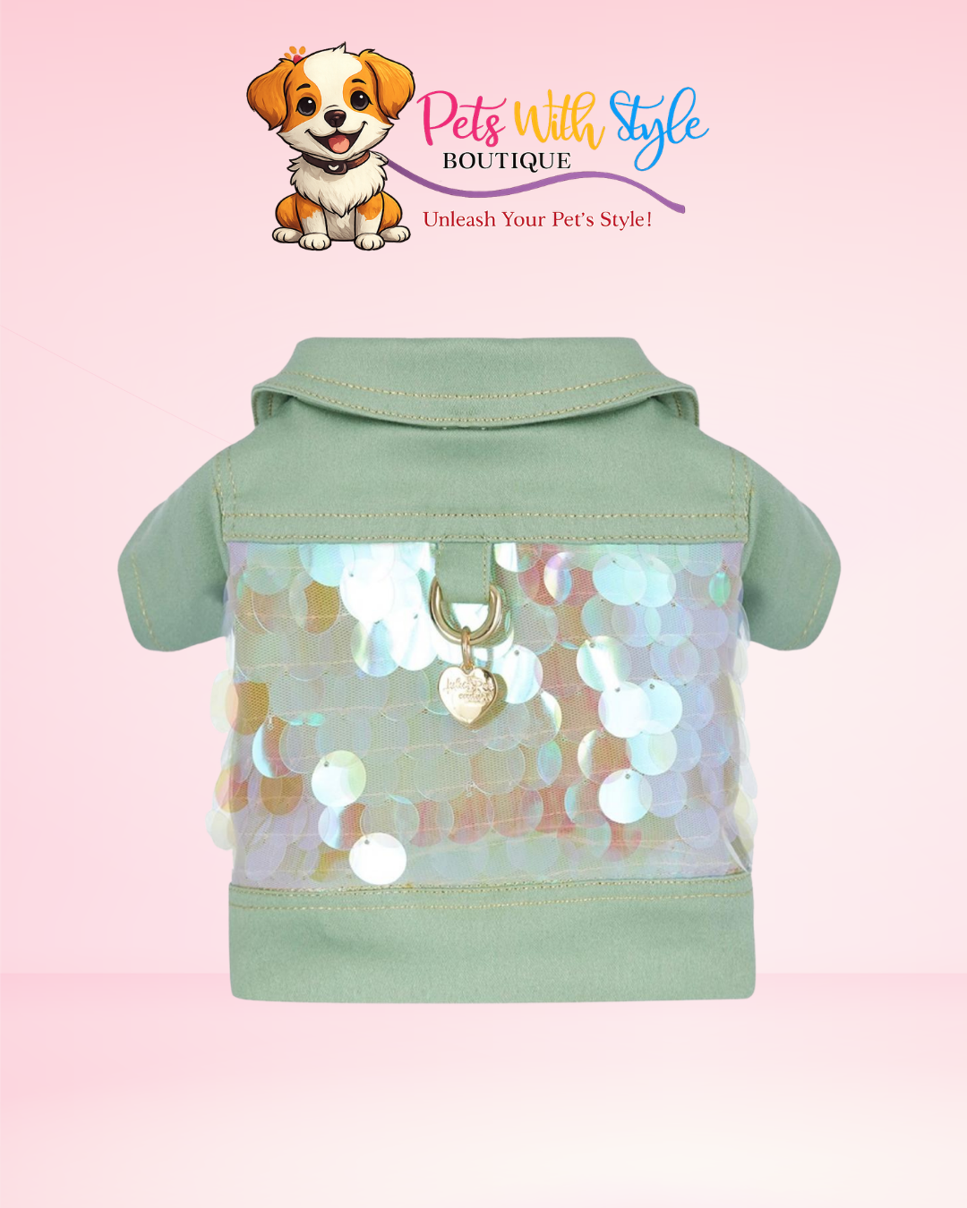 Mermarid Mint Köpek Biker Ceket