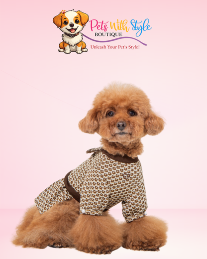 Pinkaholic Essie Brown Köpek Elbisesi – Kahverengi Tonlu Şık Evcil Hayvan Elbisesi