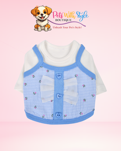 Olchi Ribbon Layered Pattern Köpek Kıyafeti – Katmanlı Kurdeleli Evcil Hayvan Kıyafeti