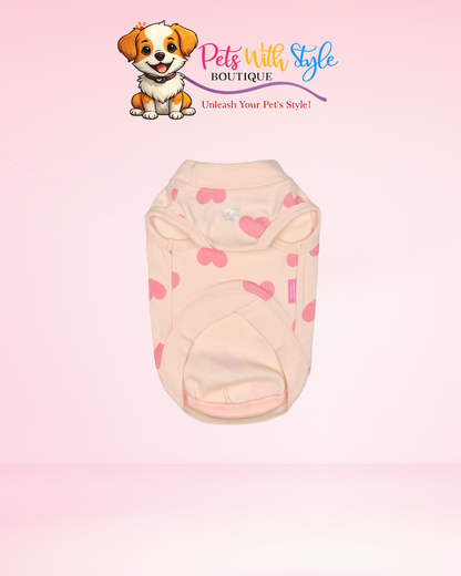 Puppia Pinkaholic Sonata of Love Köpek T-Shirt – Aşk Temalı Evcil Hayvan T-Shirt
