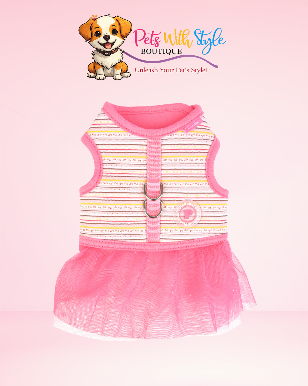 Pinkaholic Joie Flirt Harness Köpek Elbisesi – Koşum Entegreli Neşeli Evcil Hayvan Elbisesi