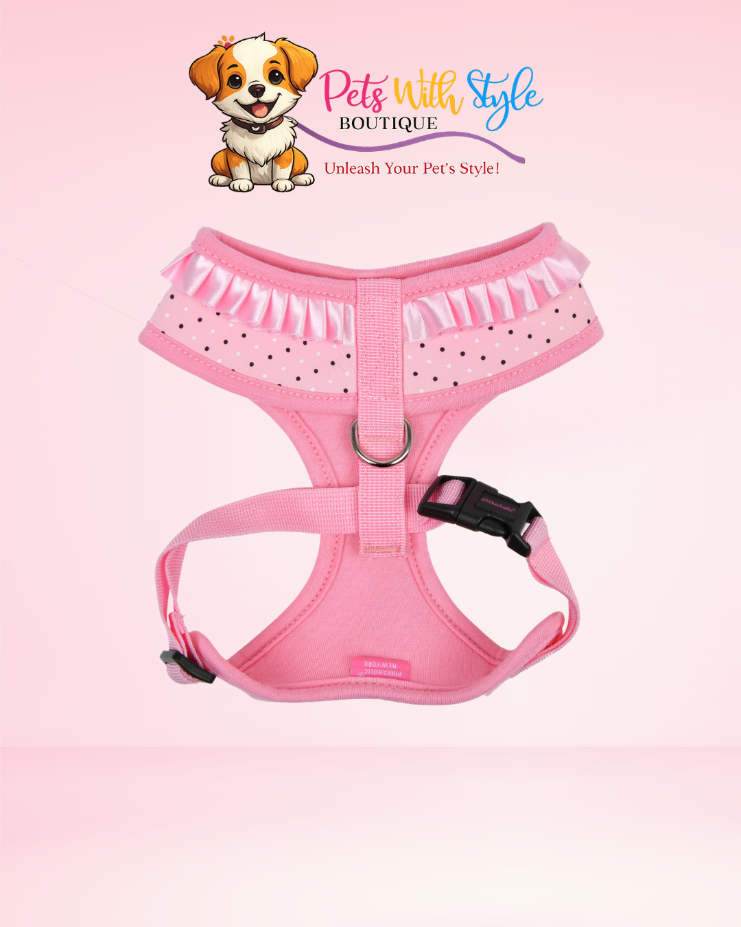 Pinkaholic Mila Ayarlanabilir Göğüs Tasması – Feminen Tasarımlı Köpek Tasması