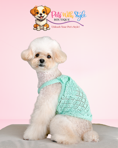 Olchi Ribbon Cooling Knit Köpek Kıyafeti – Serin Tutan Örgü Evcil Hayvan Kıyafeti
