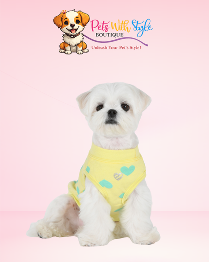 Puppia Pinkaholic Sonata of Love Köpek T-Shirt – Aşk Temalı Evcil Hayvan T-Shirt