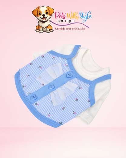 Olchi Ribbon Layered Pattern Köpek Kıyafeti – Katmanlı Kurdeleli Evcil Hayvan Kıyafeti