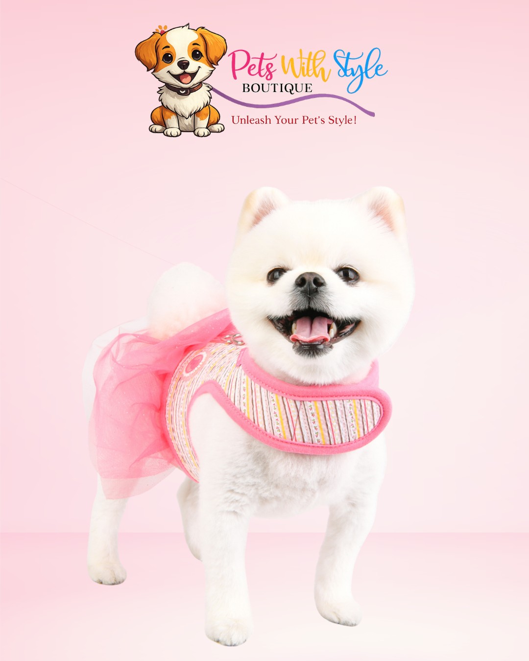 Pinkaholic Joie Flirt Harness Köpek Elbisesi – Koşum Entegreli Neşeli Evcil Hayvan Elbisesi