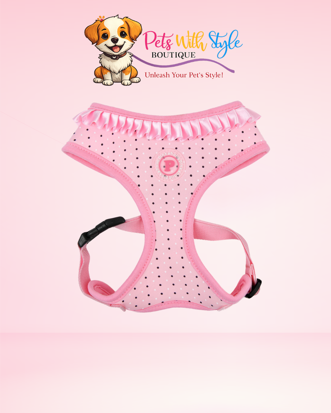 Pinkaholic Mila Ayarlanabilir Göğüs Tasması – Feminen Tasarımlı Köpek Tasması