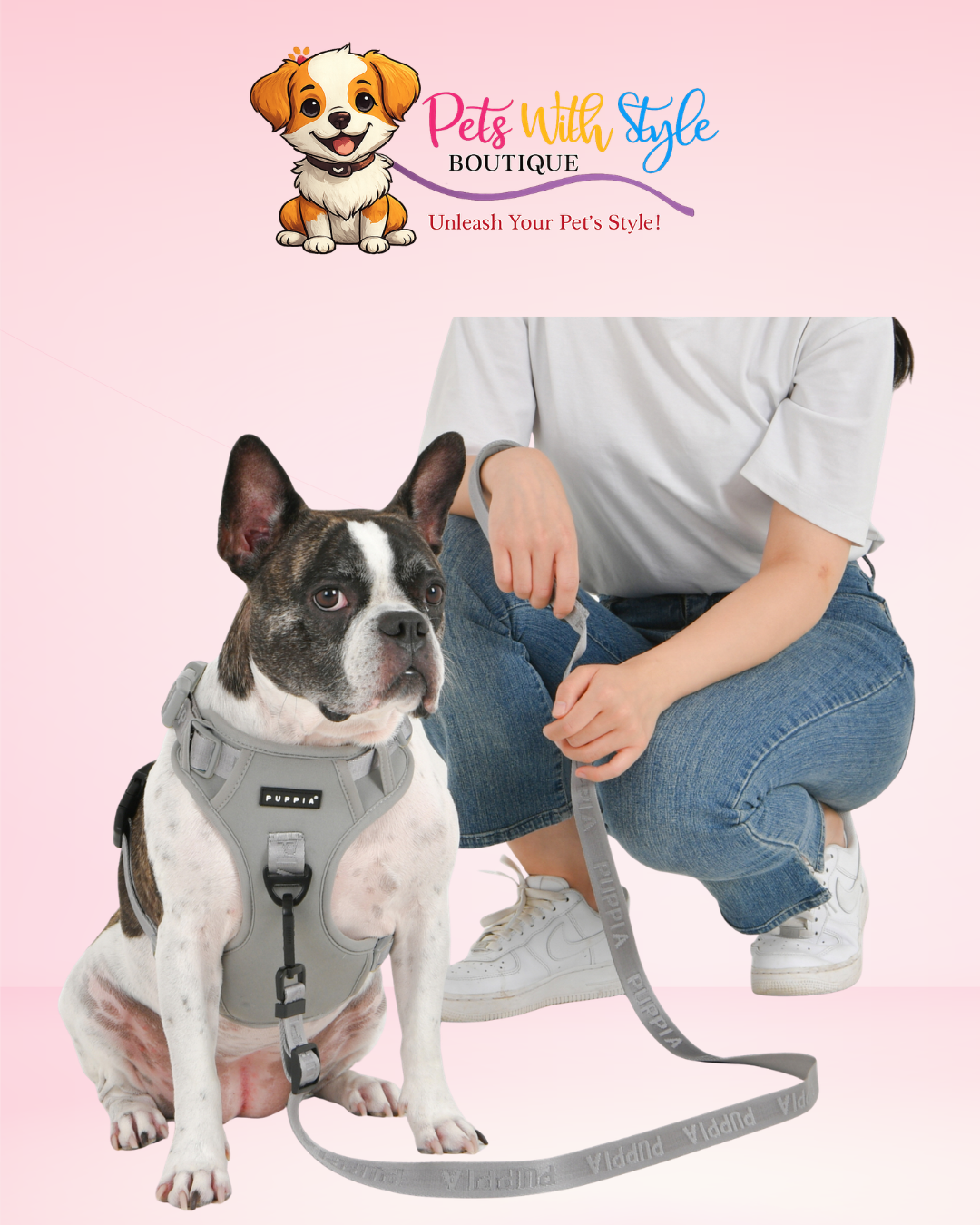 Puppia Jarek Harness Black Plaid Köpek Tasması – Siyah Ekose Koşum Göğüs Tasması