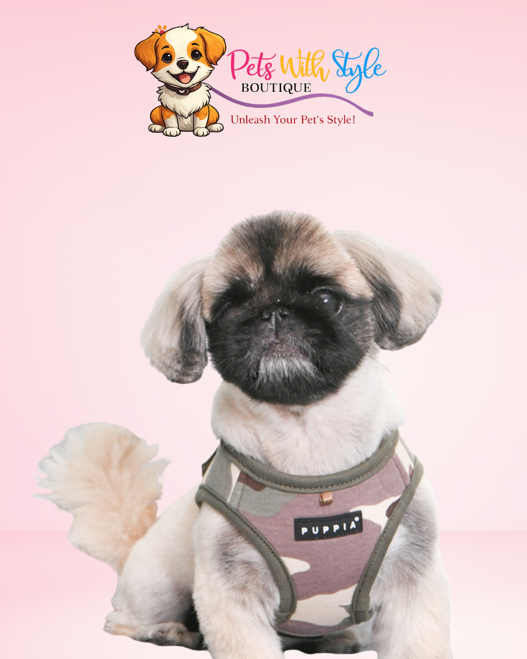 Puppia Lance Harness B Pava Köpek Göğüs Tasması – Tavus Kuşu Desenli Koşum Tasması