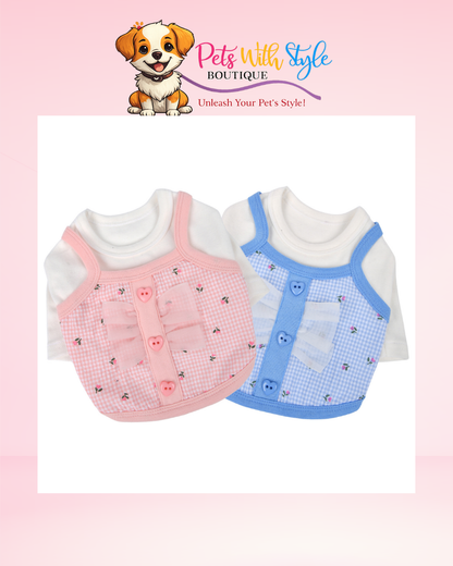 Olchi Ribbon Layered Pattern Köpek Kıyafeti – Katmanlı Kurdeleli Evcil Hayvan Kıyafeti