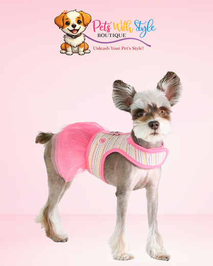 Pinkaholic Joie Flirt Harness Köpek Elbisesi – Koşum Entegreli Neşeli Evcil Hayvan Elbisesi