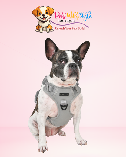 Puppia Jarek Harness Black Plaid Köpek Tasması – Siyah Ekose Koşum Göğüs Tasması