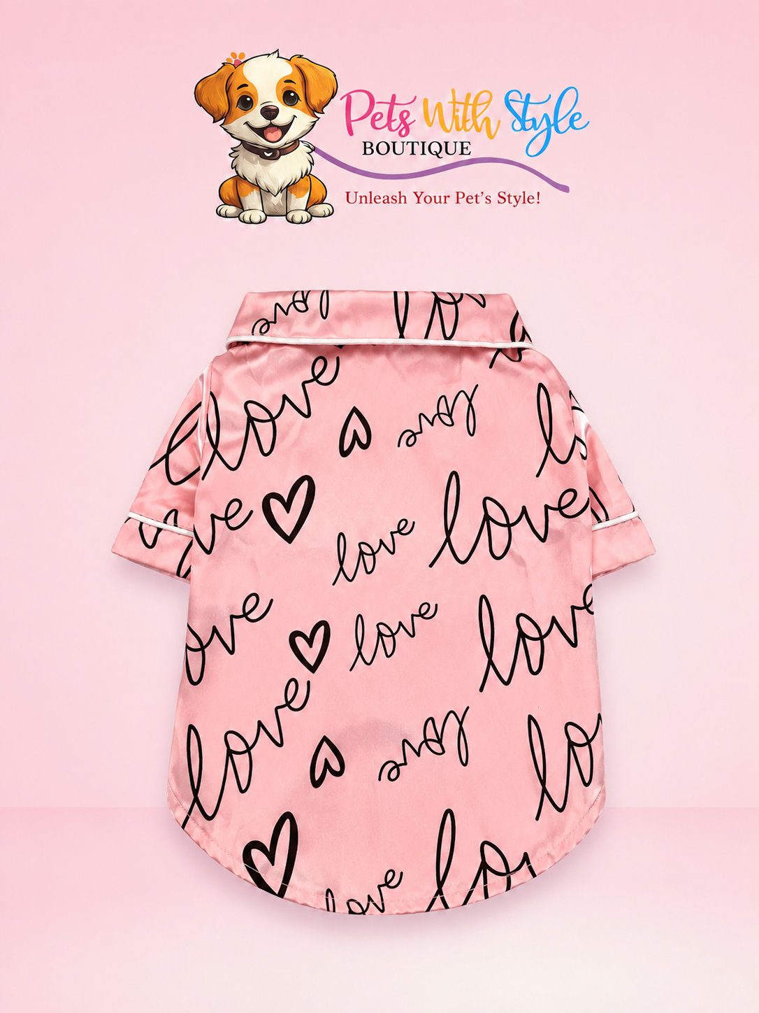 Love Kedi Köpek Pijama – Sevimli & Rahat Evcil Hayvan Kıyafeti